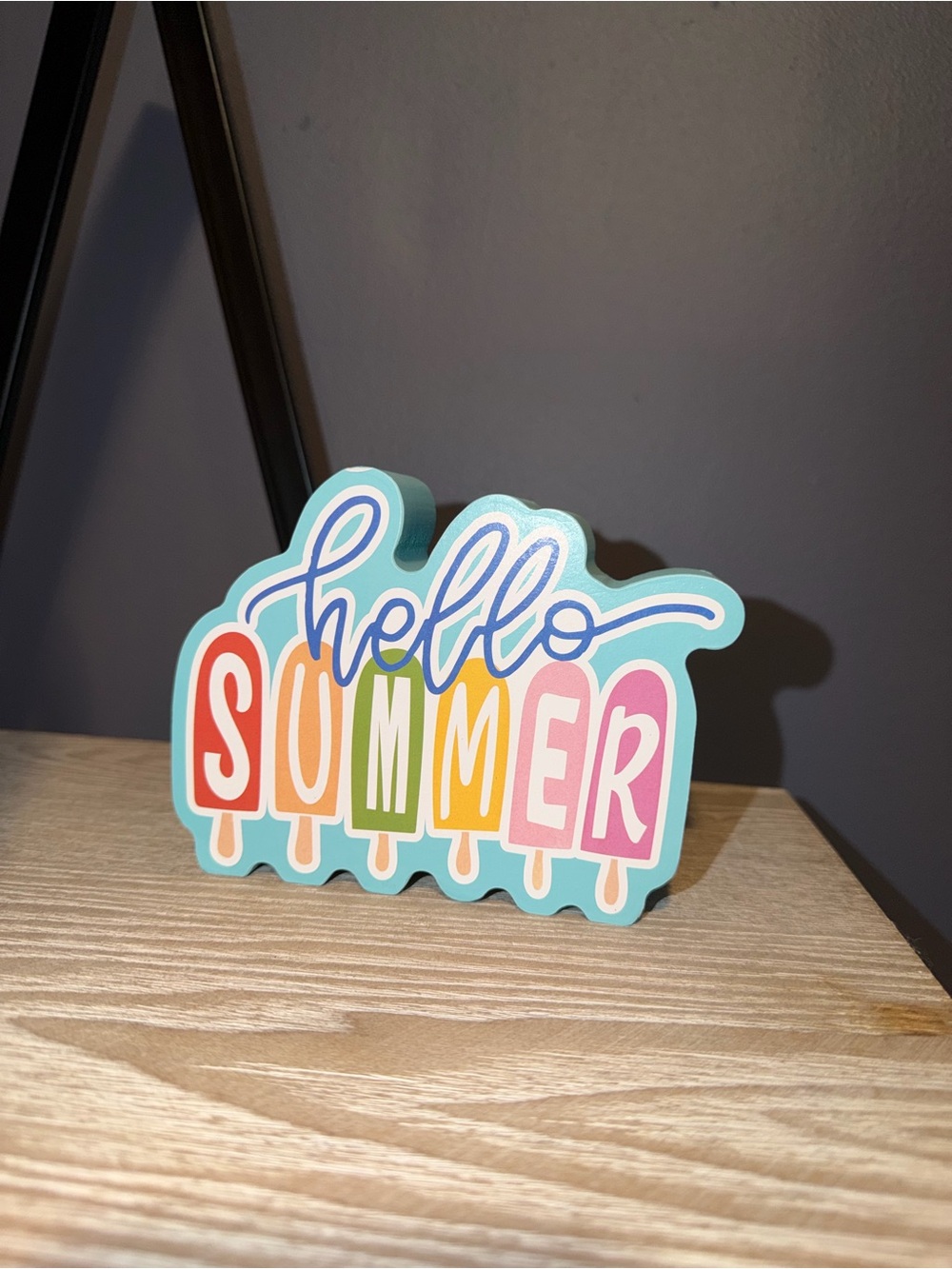 Hello Summer Popsicle Decorative Sign - Picture 4 of 4